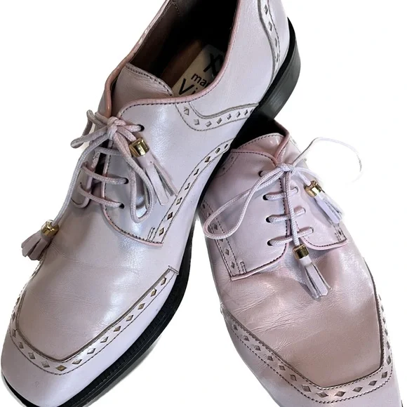 Marco Vicci Shoes | Marco Vicci Oxford Pastel Light Pink Leather Lace Up Shoes - Size 8 | Color: Pink | Size: 8 | Dhelsom's Closet